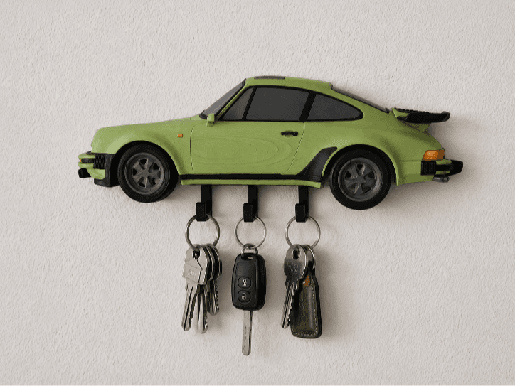 Porte-clés Porsche 911 Turbo – Support mural 
