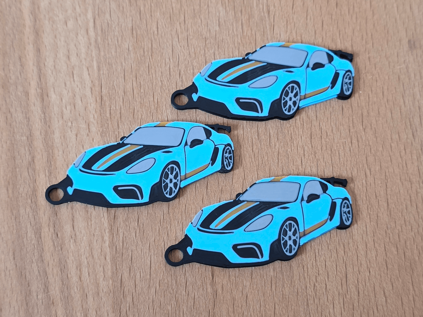 Schlüsselanhänger Porsche 718 Cayman GT4 RS Gulf