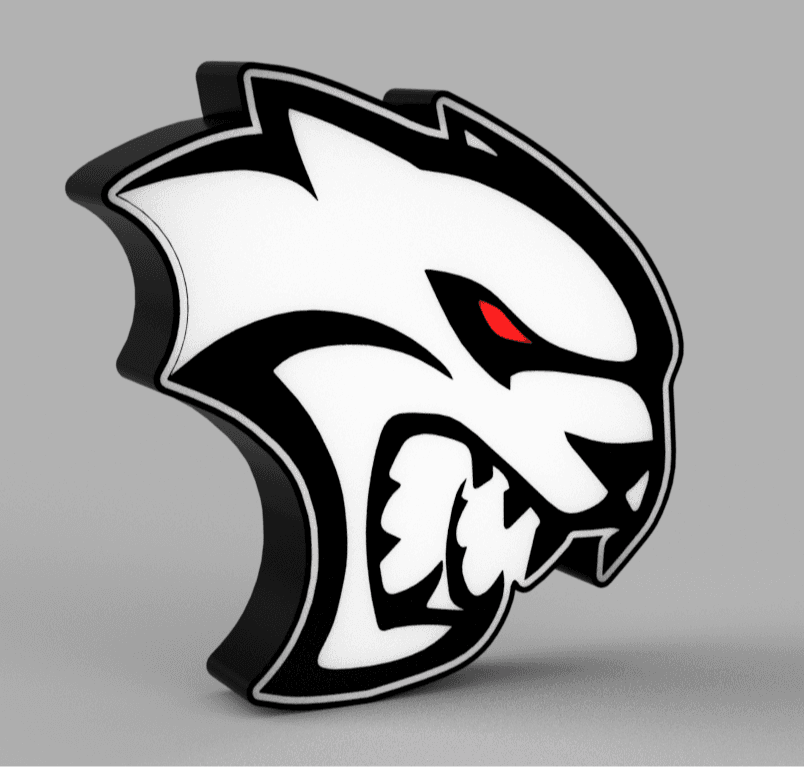 Dodge Hellcat Logo LED Lamp