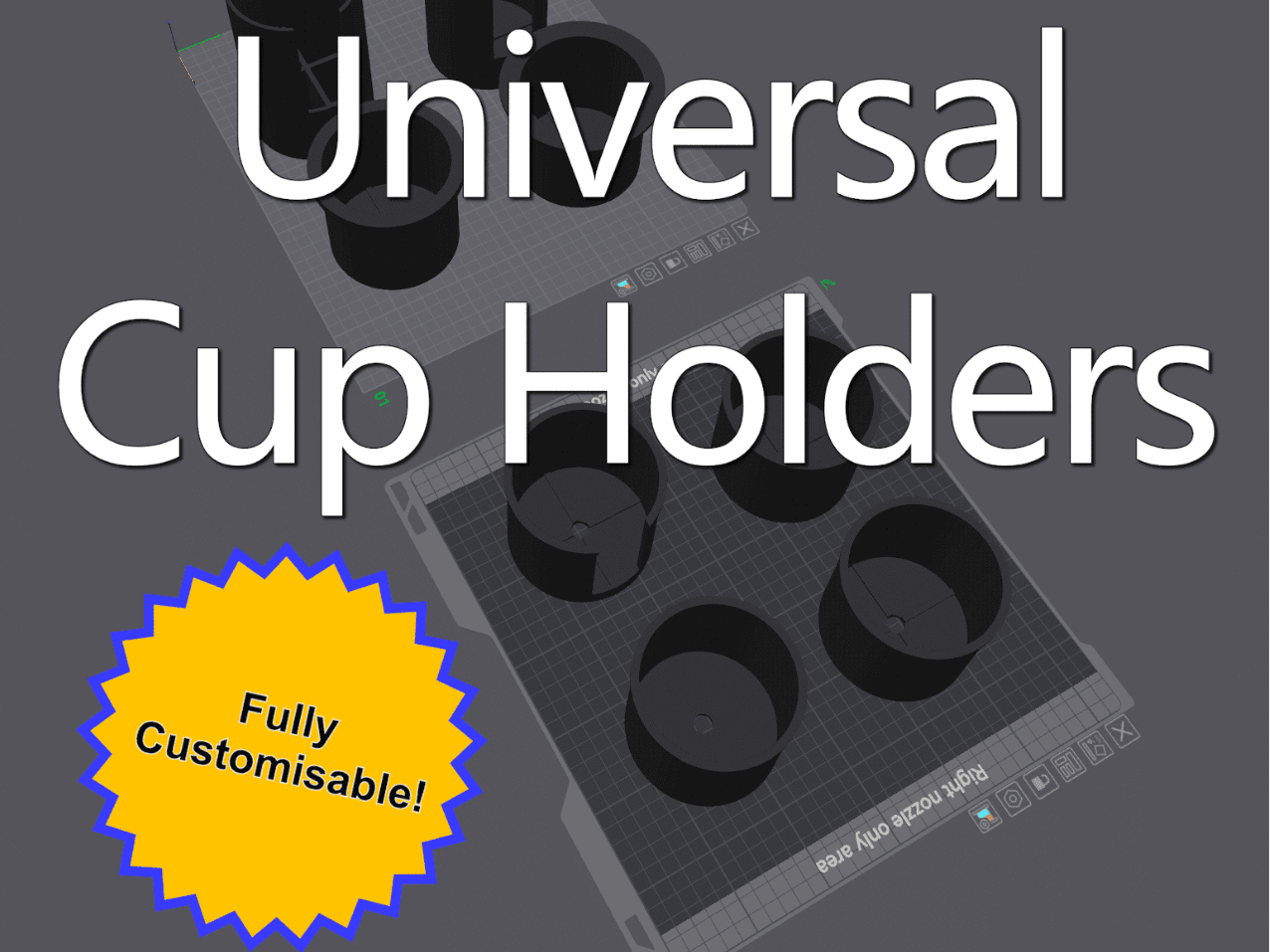 Universal Cup holder insert - fully customisable!