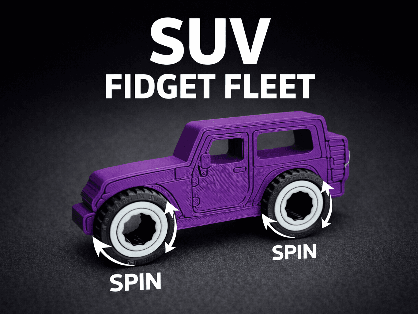Fidget Fleet SUV – Print-in-Place Spinner Wheels