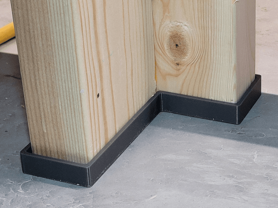 2x4 Work Bench or Shelf Leg Protectors "L" Shaped