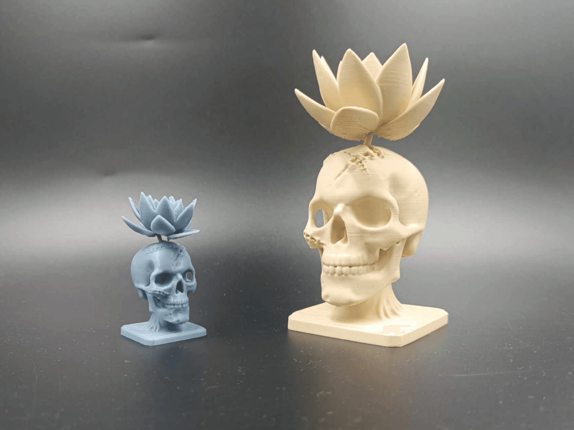 Lotus Skull with Scars - Bust - Sculpture