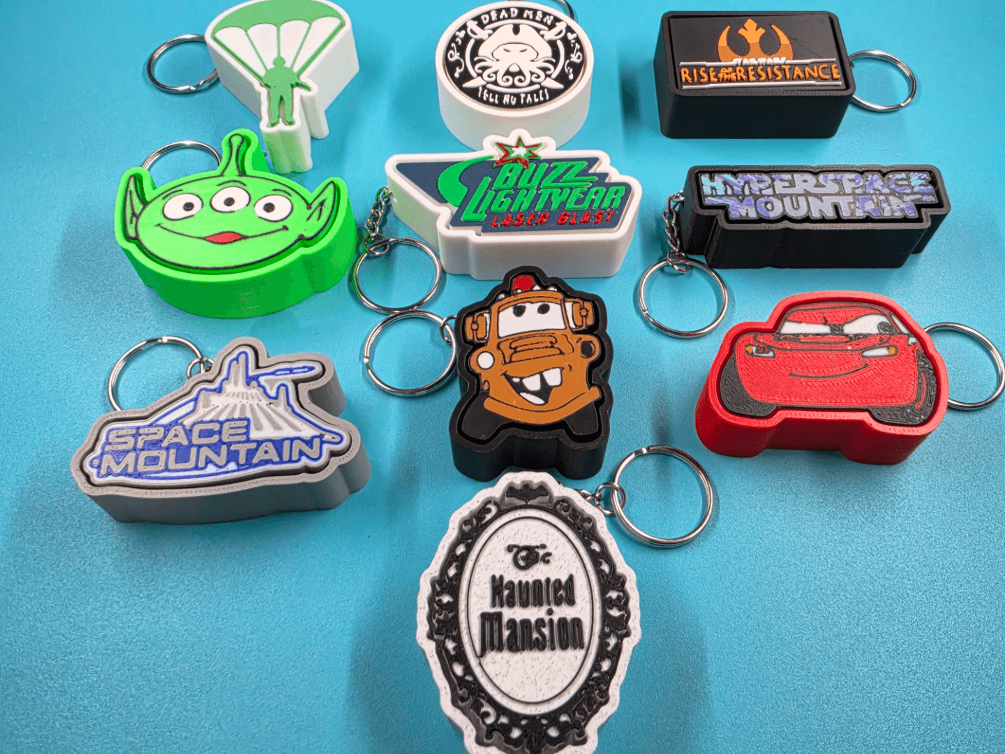 Disney Theme Park Ride inspired clicker keychains