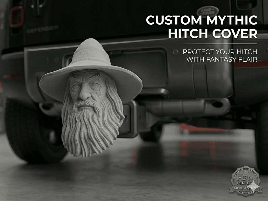 Fantasy Mythic Wizard Trailer Hitch Cover 