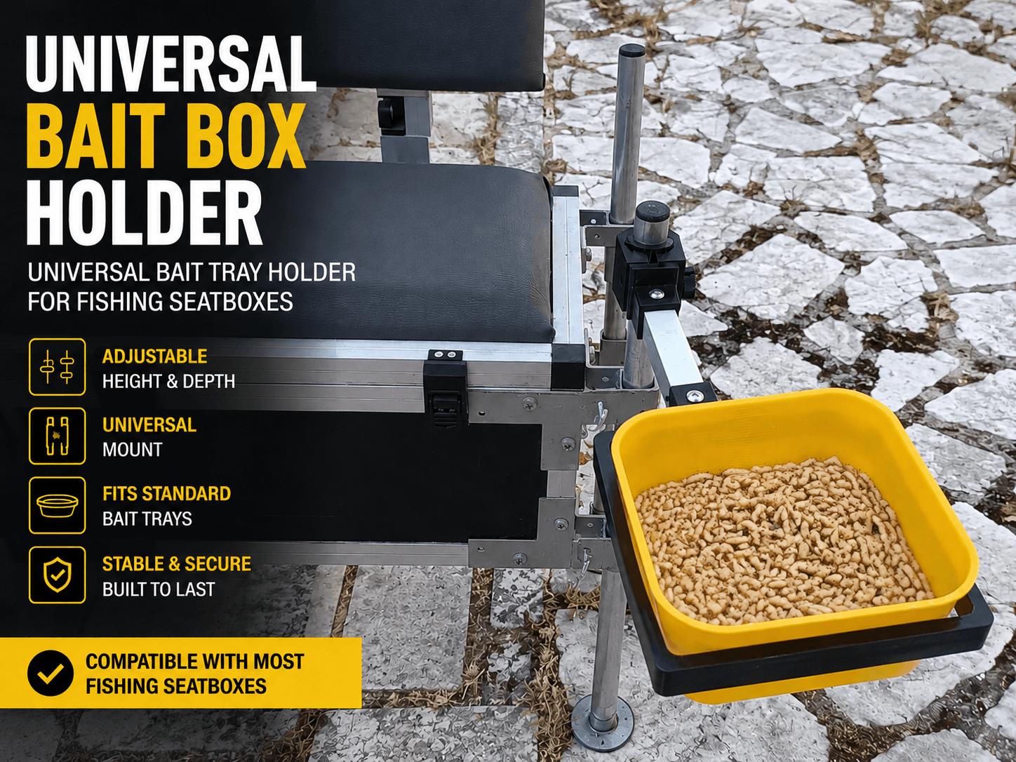 Universal Bait Box Holder for Fishing Seatboxes