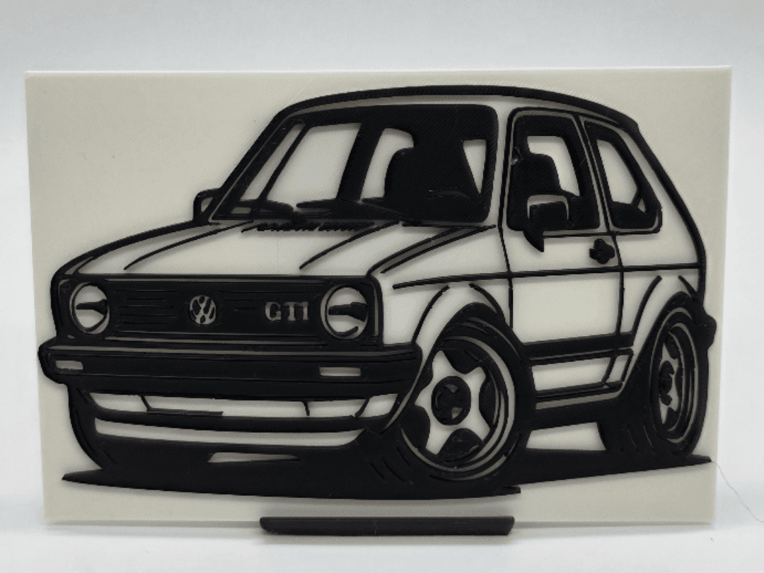 2D Wall Art VW Golf 1 GTI TinyCar