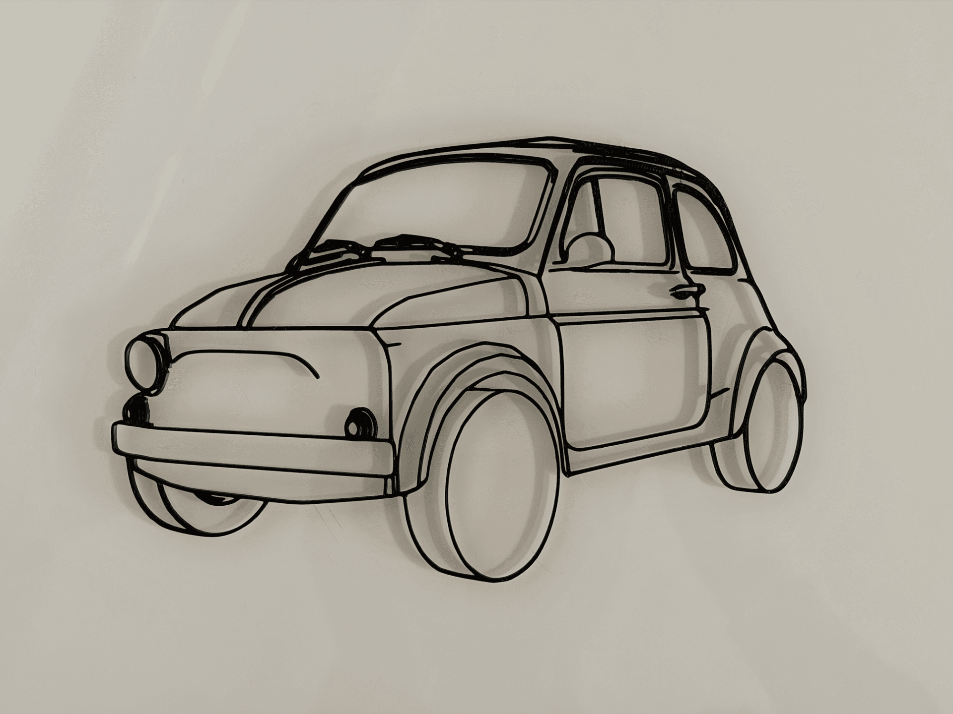 Fiat 500 arredo casa parete scrivania