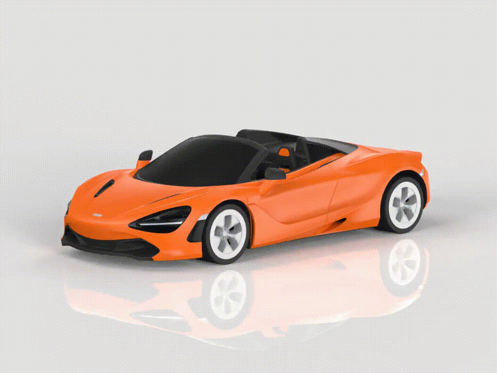【Mclaren】迈凯伦720S Spider旗舰敞篷跑车 赛车 带内饰 组装/轮胎可动