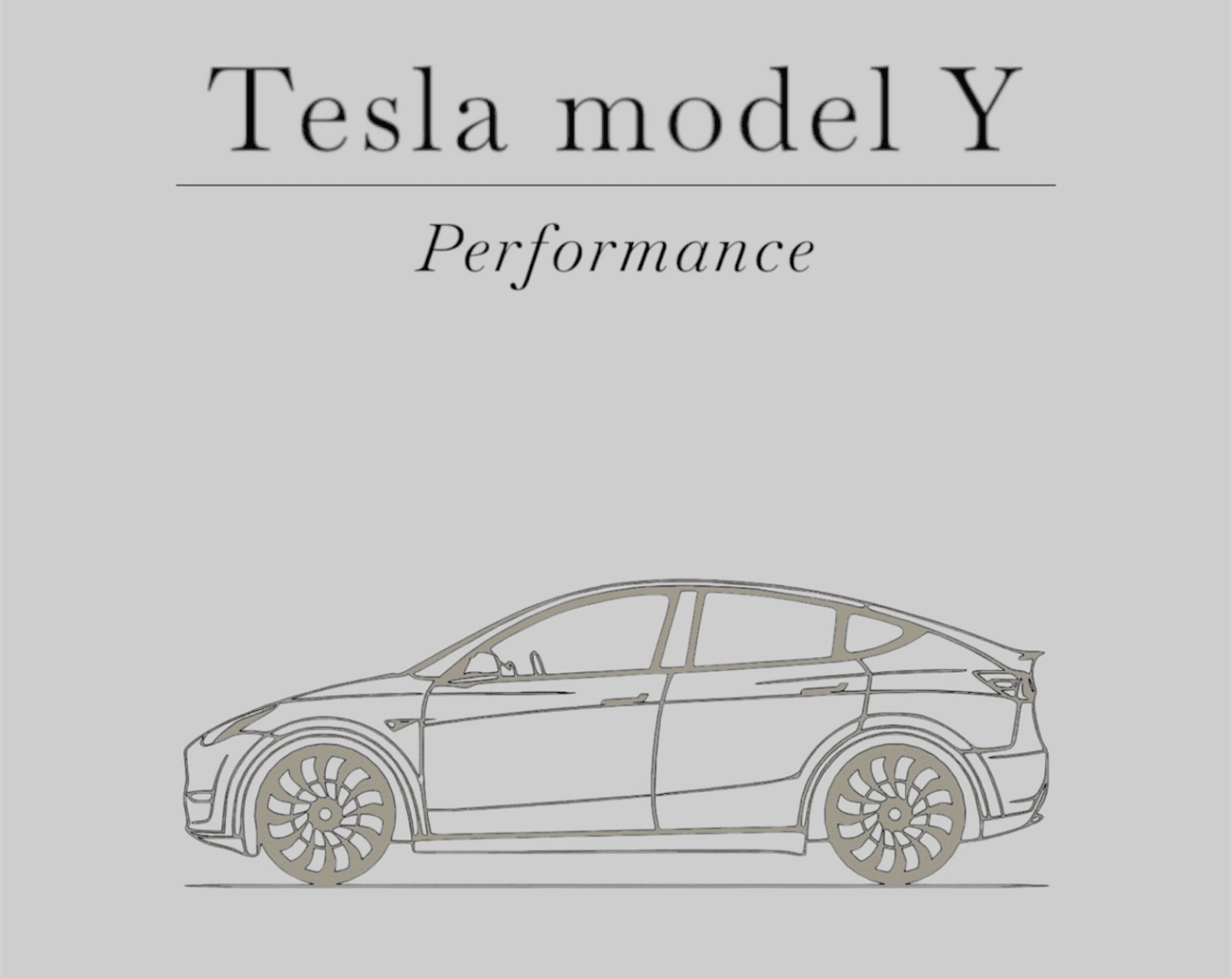 Tesla Model Y Performance XL Wall Art 