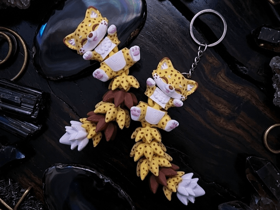 Cute Flexi Baby Cheetah Articulated Toy & Keychain