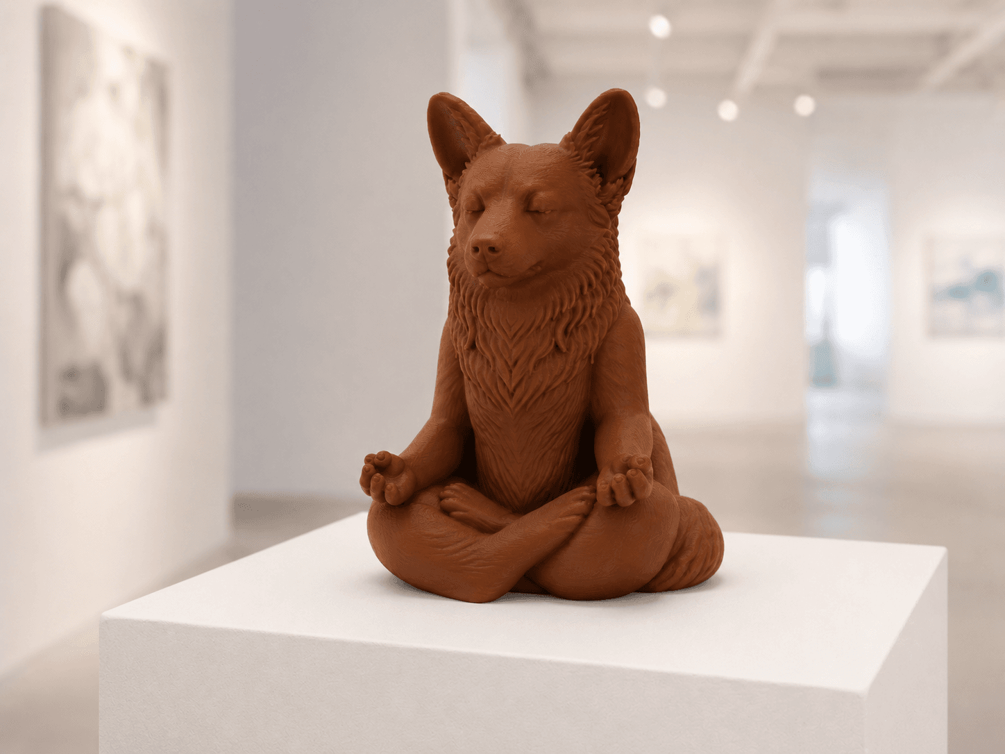 Meditating Corgi Dog – Zen Welsh Corgi Statue 