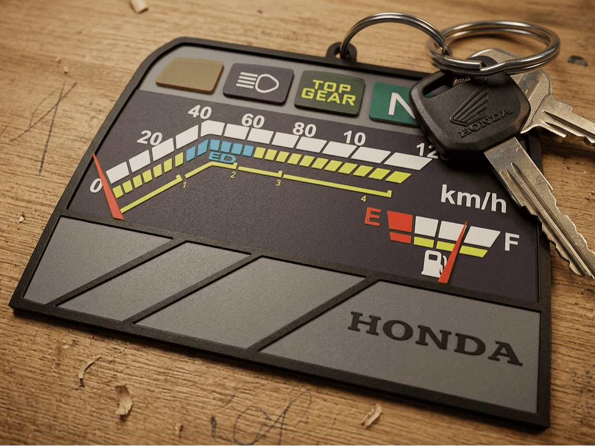 Honda Retro Moto Speedometer Watch Keychain