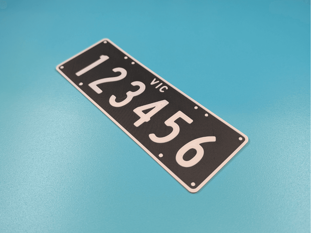 Victoria (AU) License Plate (Black background)