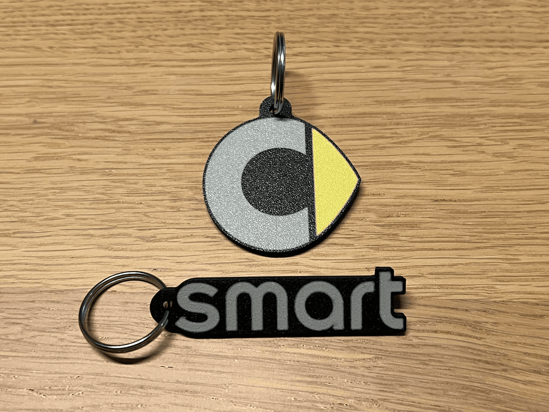 Smart logo and wordmark keychain