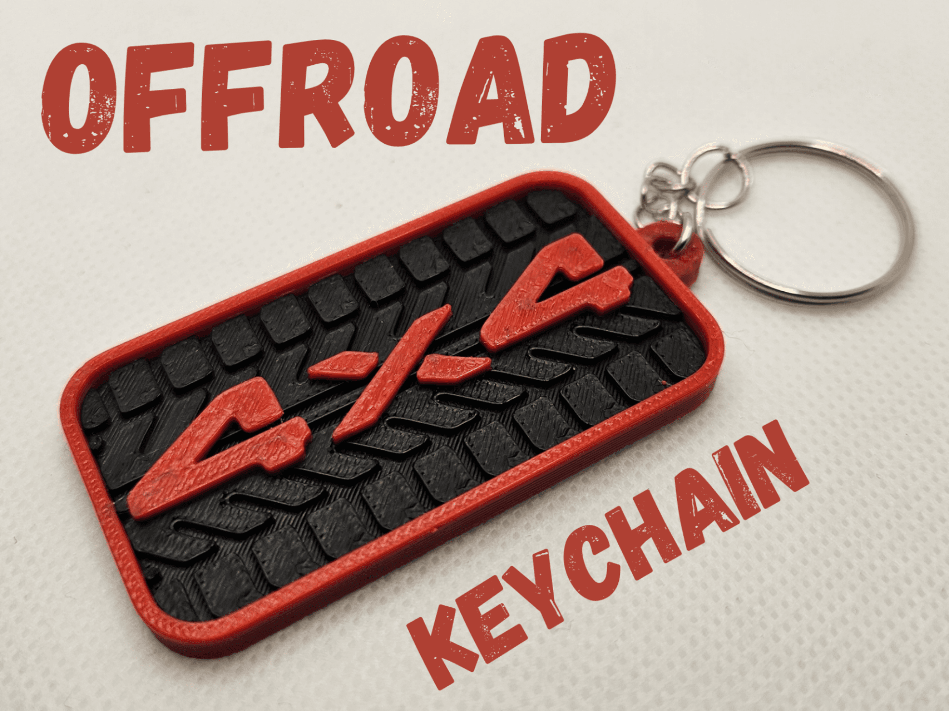 Tag Off-Road  4x4 Tire Texture 3D Print Keychain
