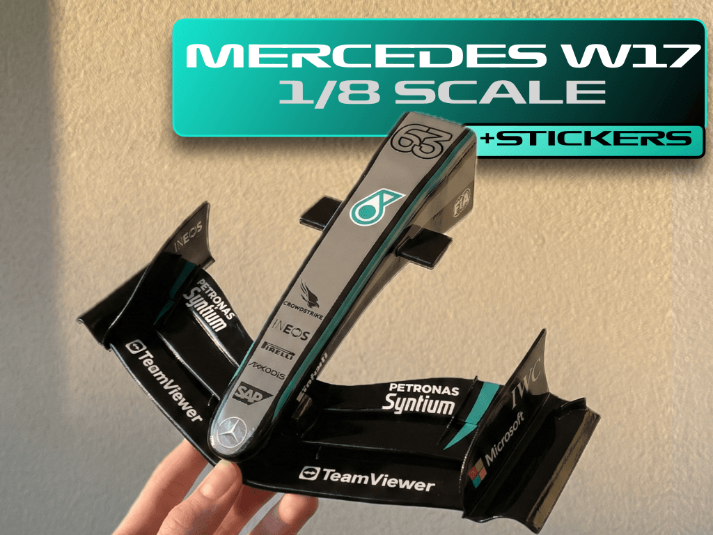 Mercedes W17 F1 2026 Front Wing 1/8 Scale+stickers