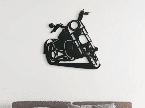 3D Wall Art Chopper Motorcycle
