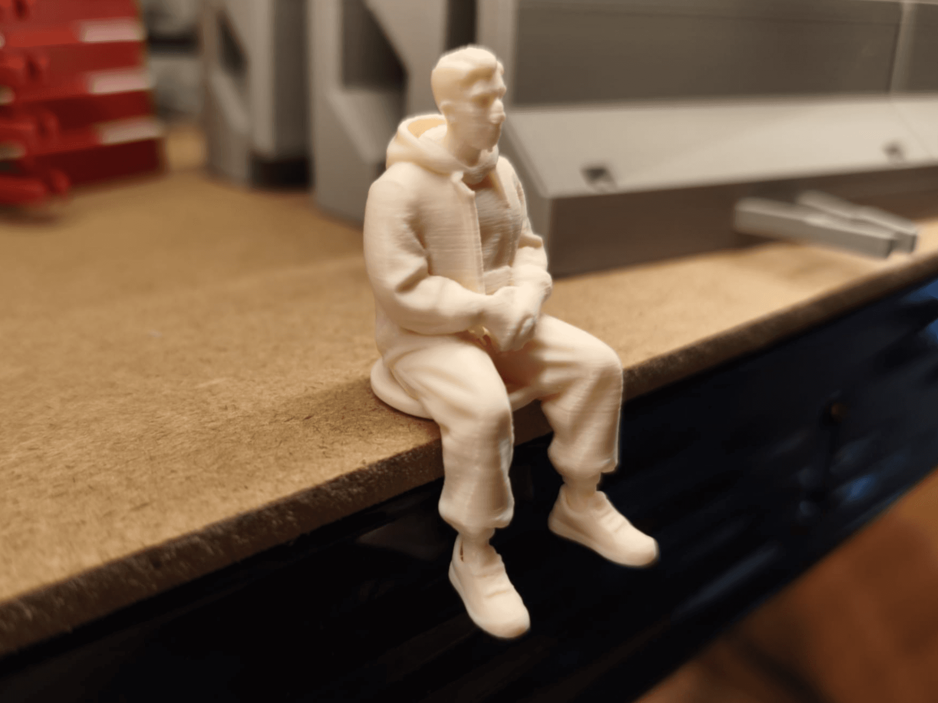 Sitting Man in Hoodie - 1:32 Casual Figure