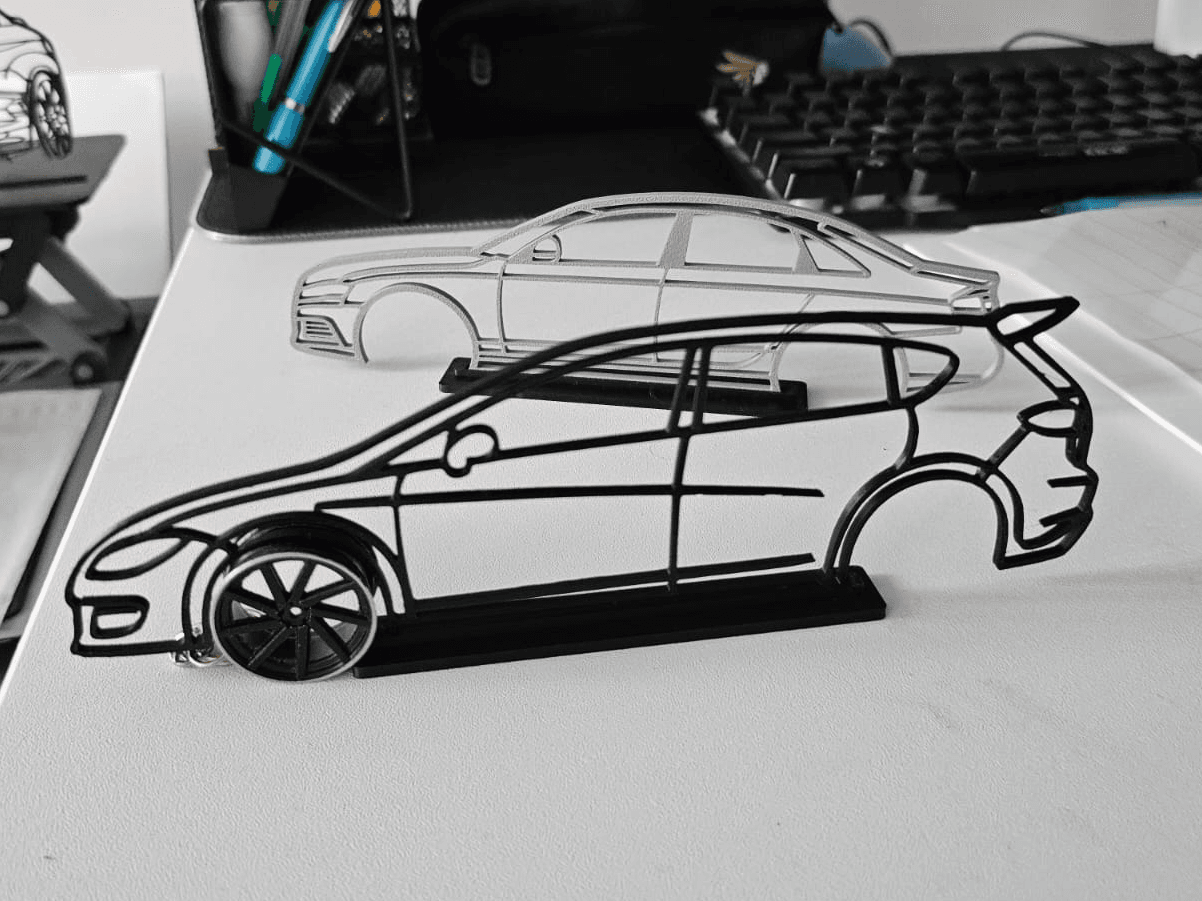 Seat Leon Silhouette - 3D Line Art
