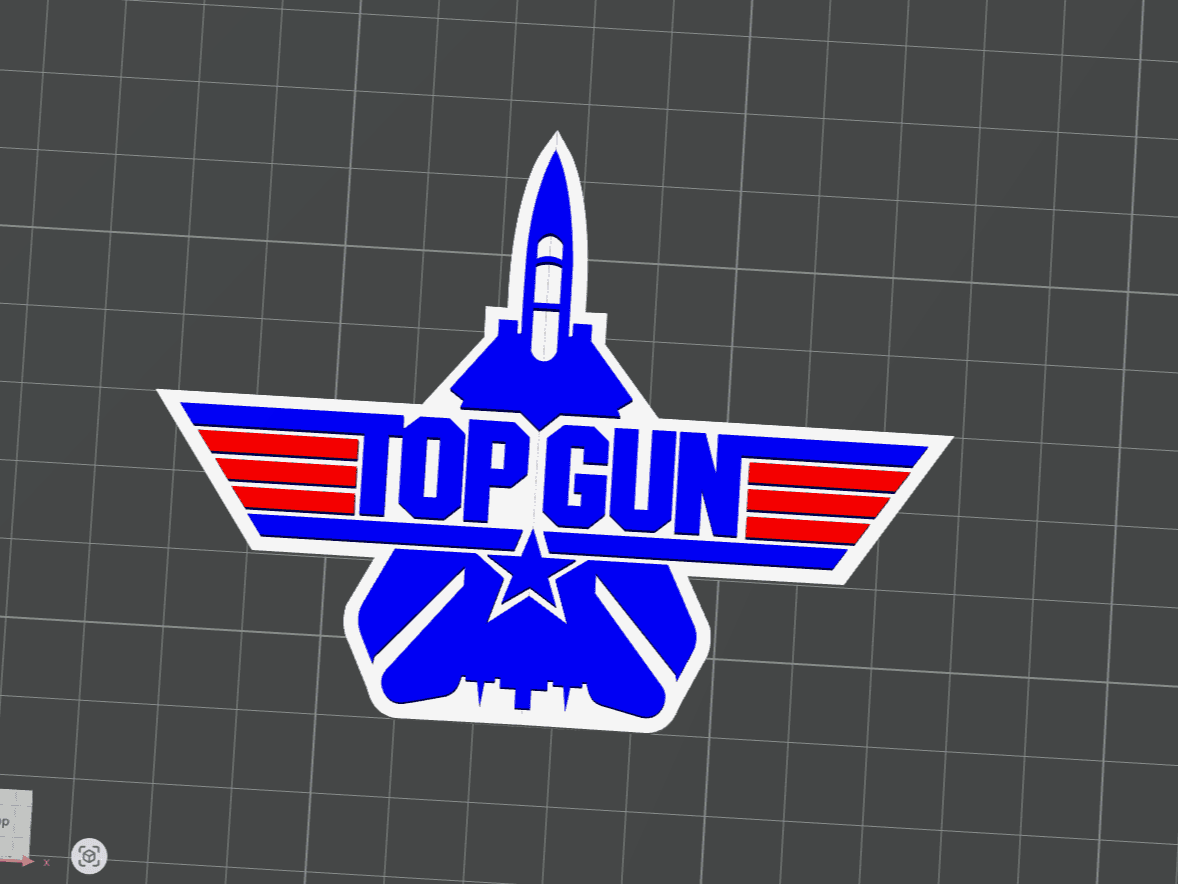 NO AMS NEEDED, Top Gun logo with plane