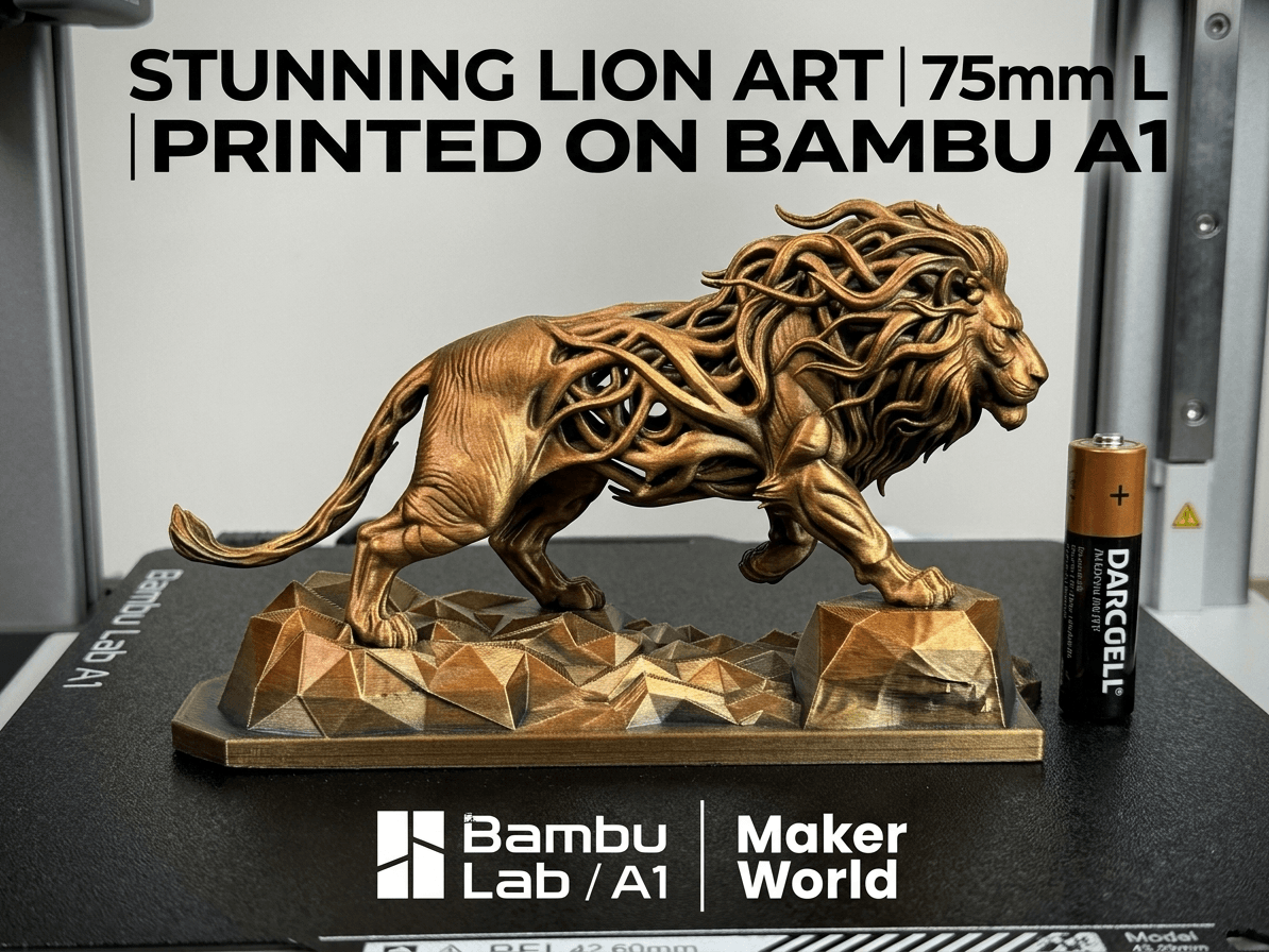 Intricate Biomorphic Lion Sculpture
