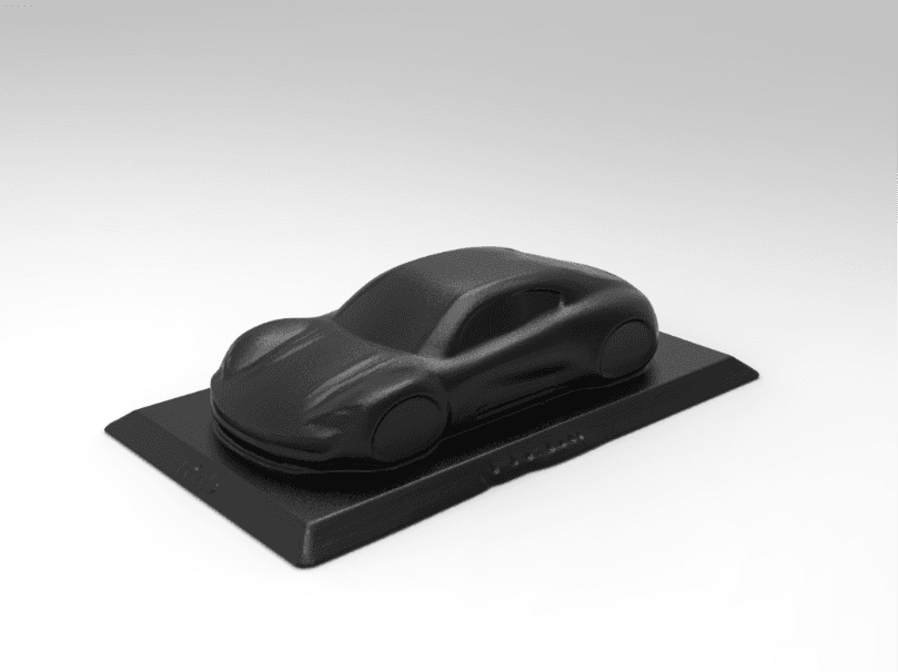 porsche taycan on podest