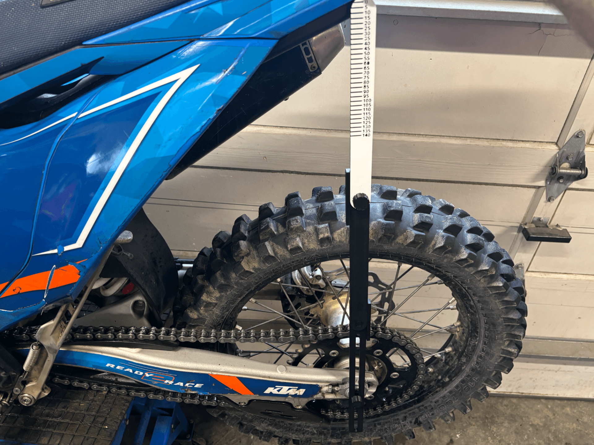 Folding Dirtbike Shock Sag Scale
