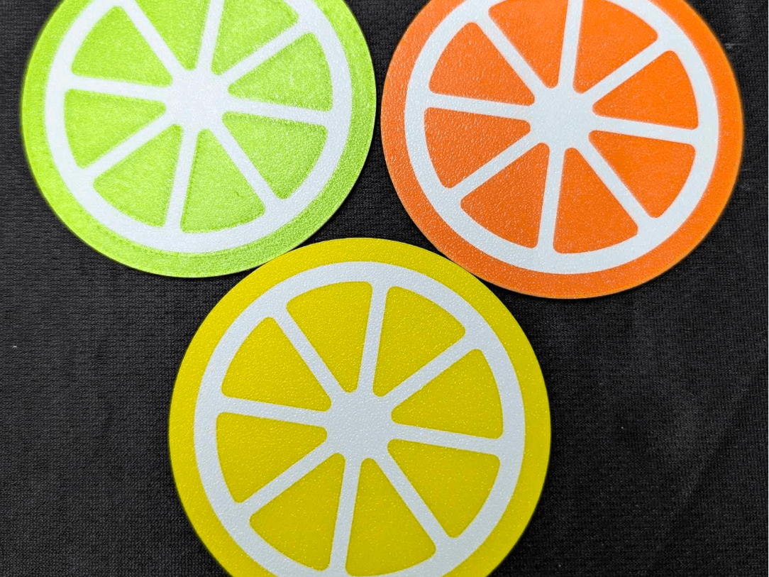 lemon, lime, orange coasters