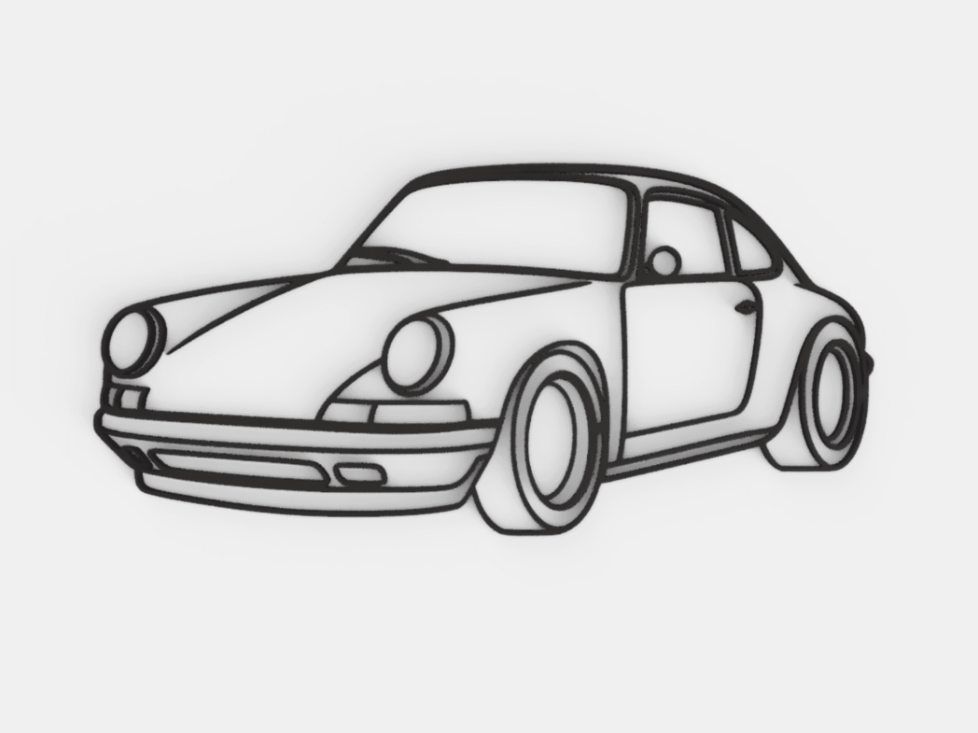 Porsche 911 Silhouette – 3D Printable Model
