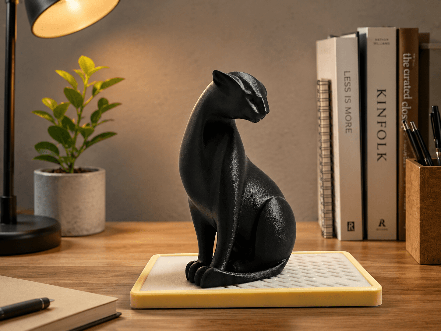 Minimalist Black Panther Statue