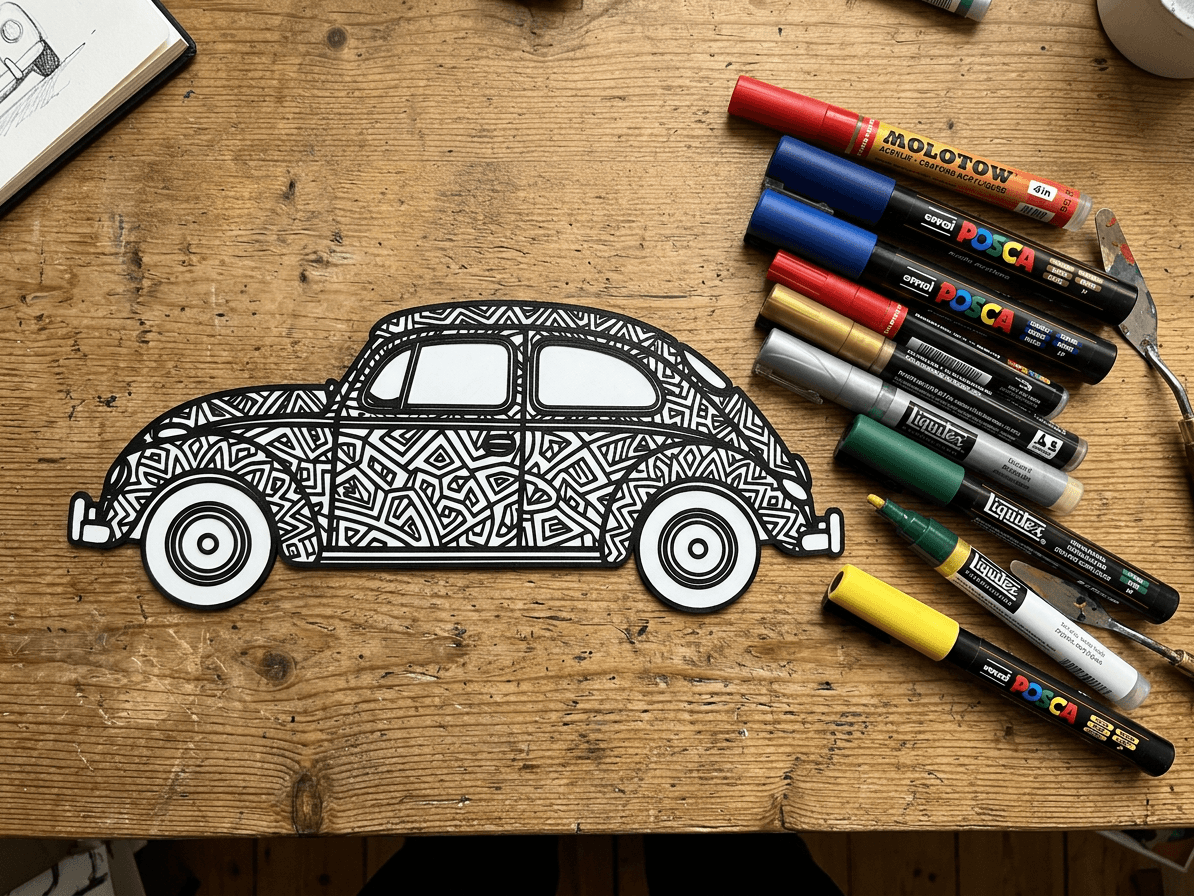 voiture coccinelle mandala coloriage