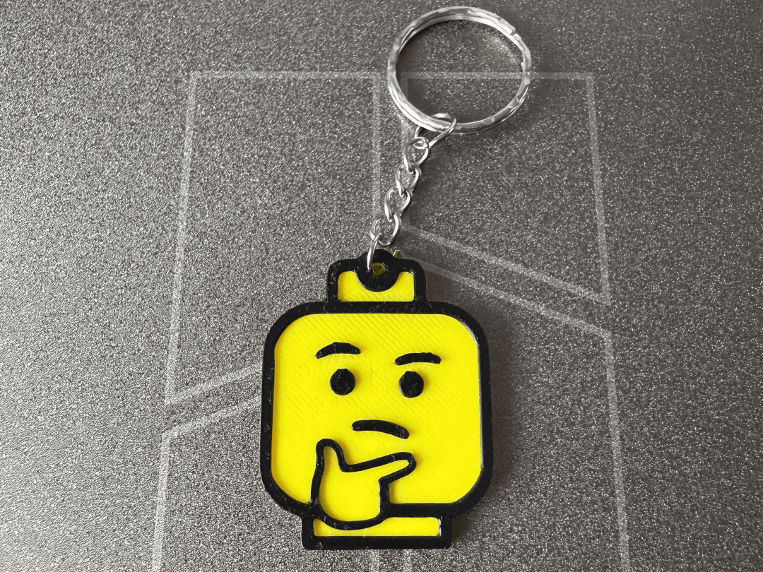 Brick Figure L E G O Head Keychain – Thinking Face