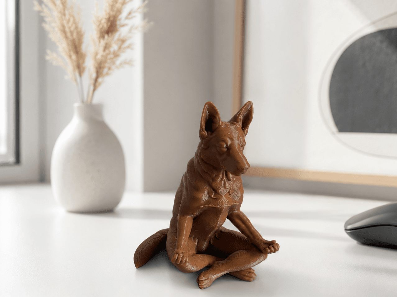 Meditating German Shepherd Dog – Zen Statue