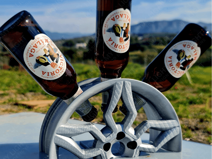 Wheel Rim Beer Bottle Holder
