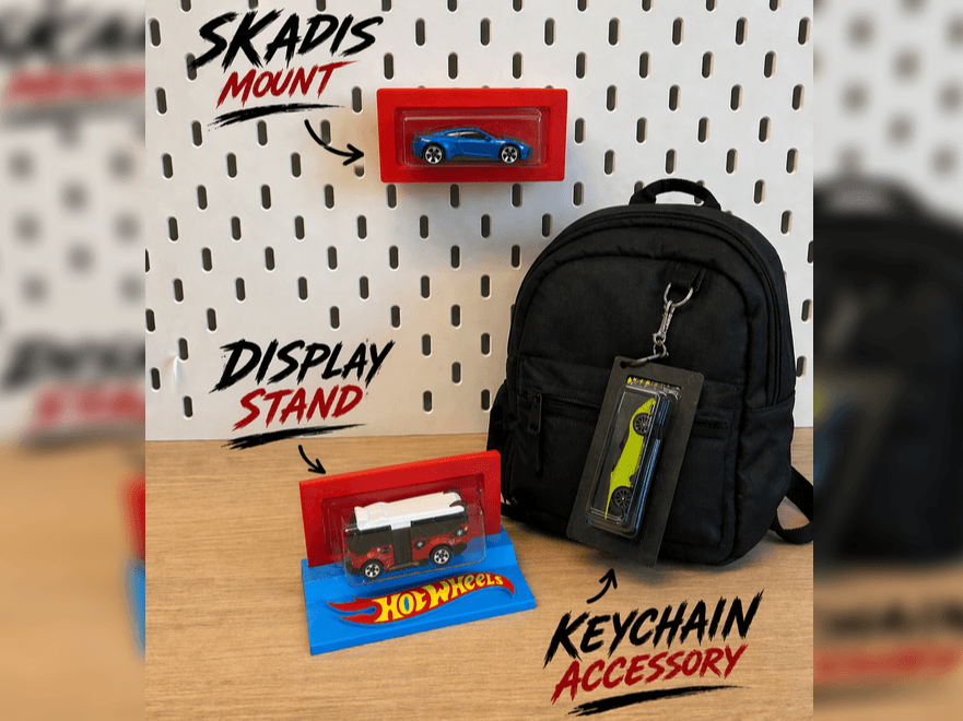 1:64 Diecast Car Stand, Keychain, Skadis Hot W
