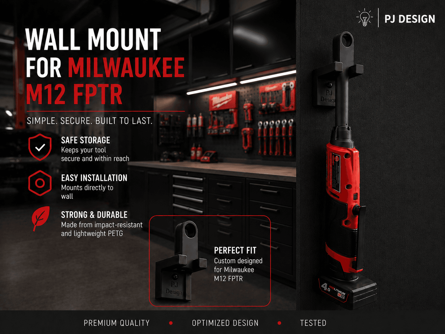 Milwaukee M12 FPTR ratchet wall mount