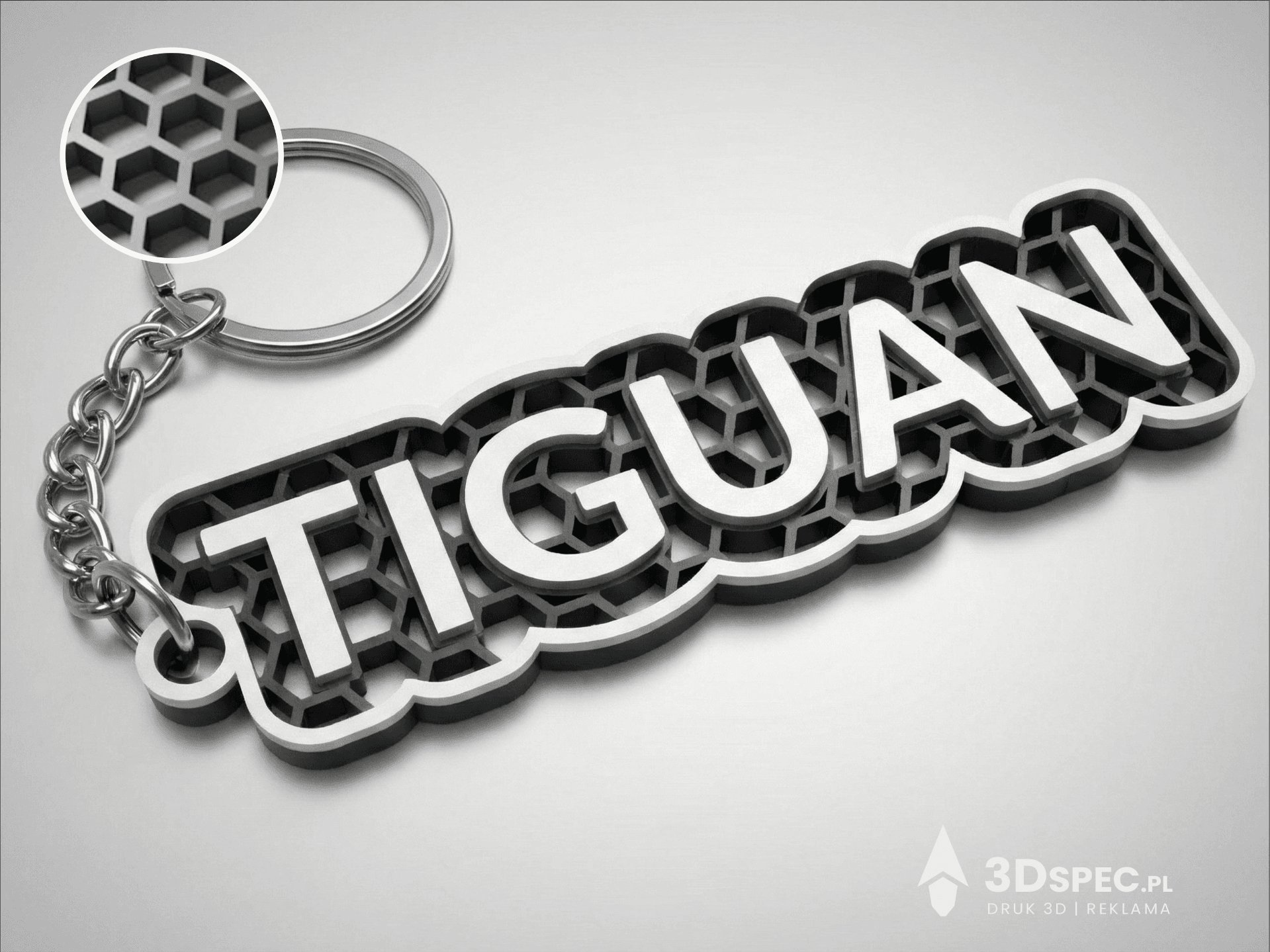 VW Tiguan honeycomb keychain