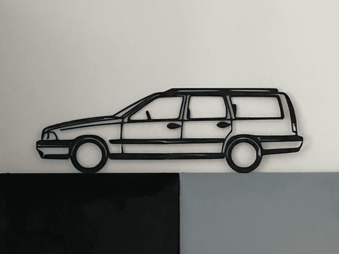 Volvo V70 gen1 2D Line-art wall decoration