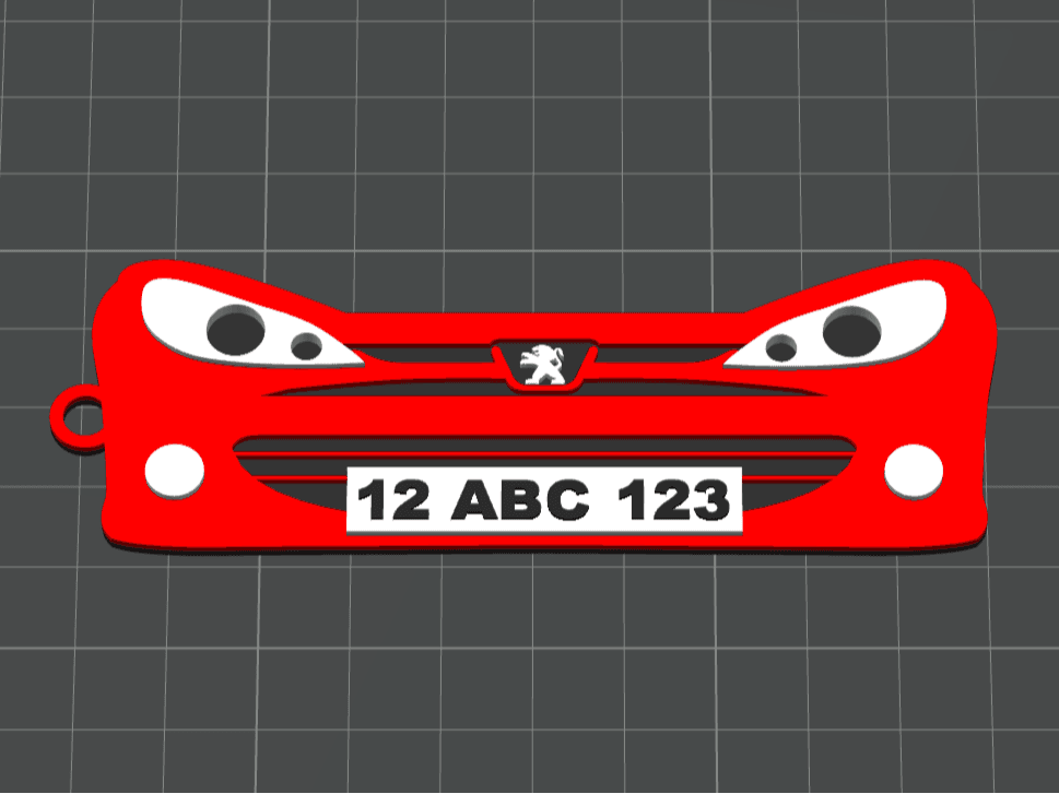 Peugeot 206 anahtarlık plakalı özelleştirilebilir