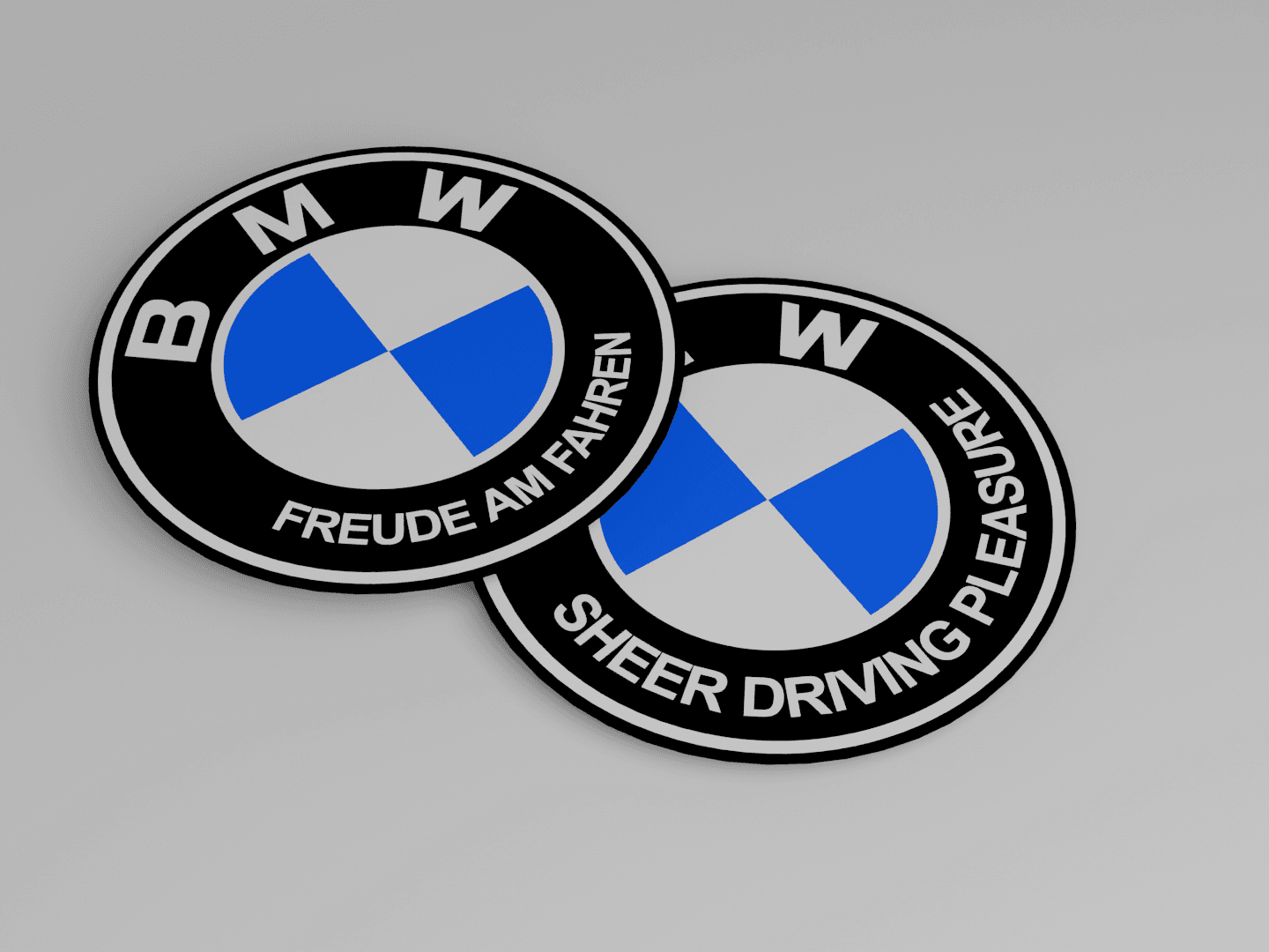 BMW coaster with slogan
