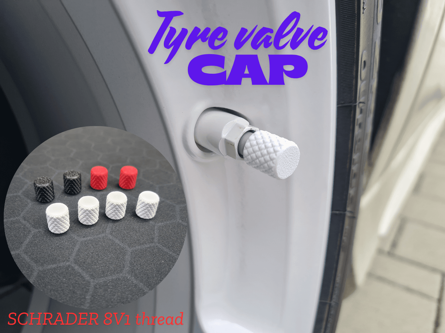 Tyre valve cap - Schrader 8V1 thread