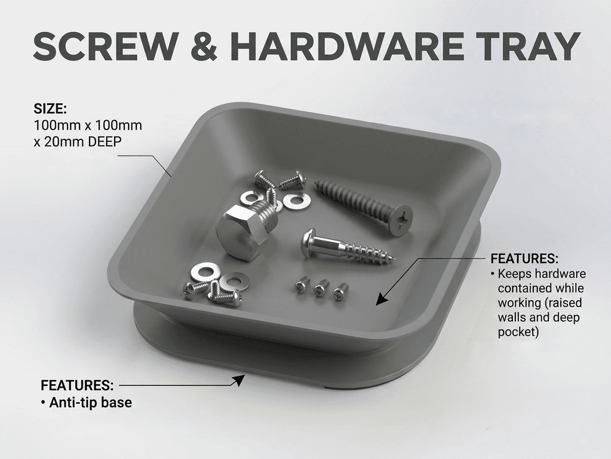 Screw and Hardware Tray 100mm x 100mm