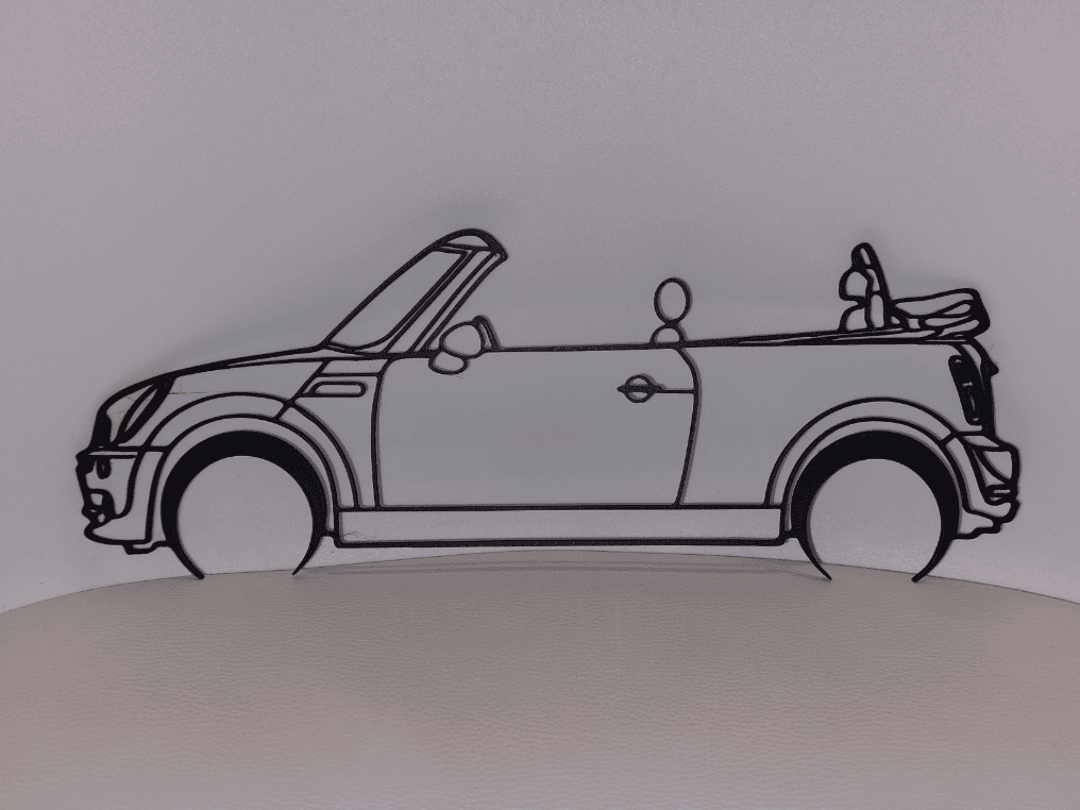 Mini Convertible Silhouette Wall Art – Fast Print