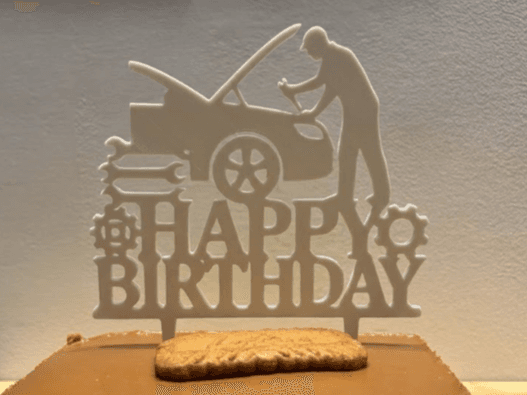 Happy Birthday Cake Topper ( Mechanic )