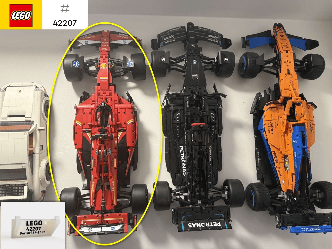 LEG0 Technic 42207 Ferrari SF-24 F1 wall mount