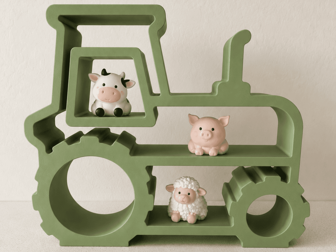 Cute Tractor Shelf | Farmhouse Decor Storage