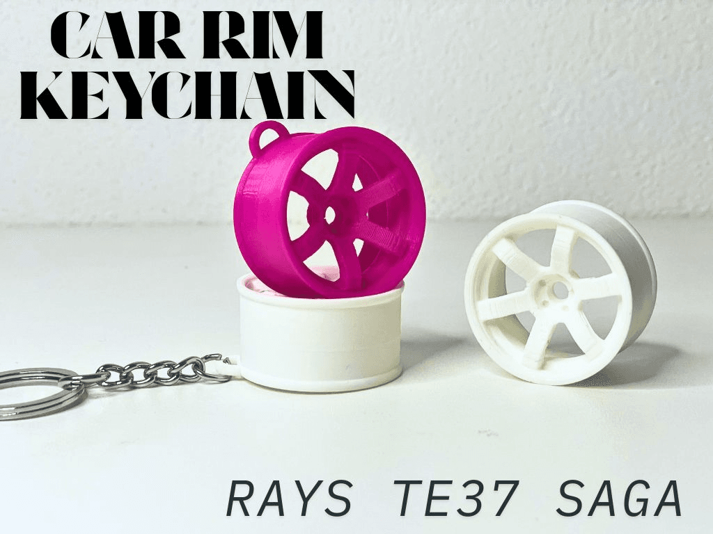 Car Rim Keychain - RAYS TE37 SAGA JDM DRIFT