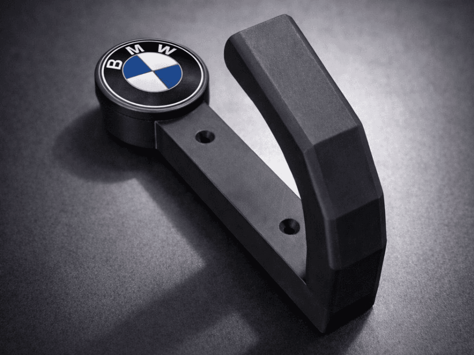 Soporte para casco de moto (logo BMW)