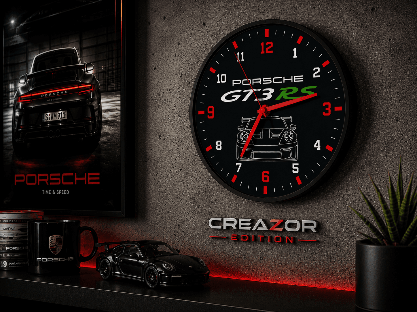 Horloge Murale Modulaire – Porsche GT3 RS 